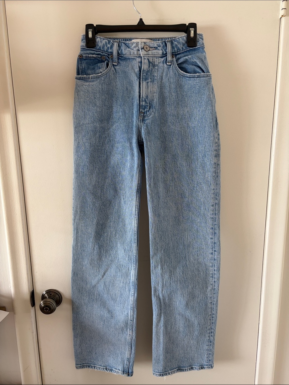Abercrombie & Fitch High-Rise Light Blue Straight Jeans